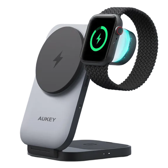 Aukey MagFusion Z Estación de Carga Magnética Plegable 3 en 1 Qi2