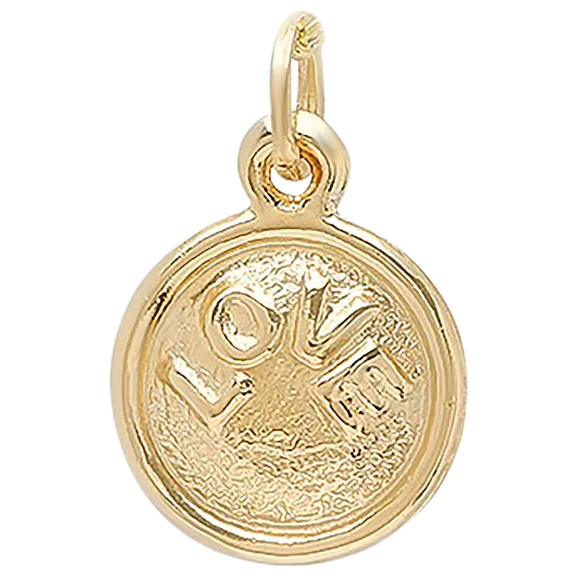 PorI Jewelers 14K Gold Love Medallion Pendant