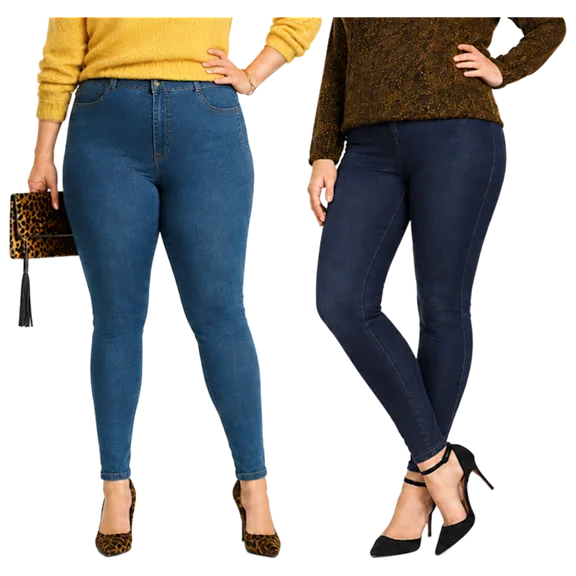 2-Pack: HUE Curvy Denim Leggings (Plus Size)