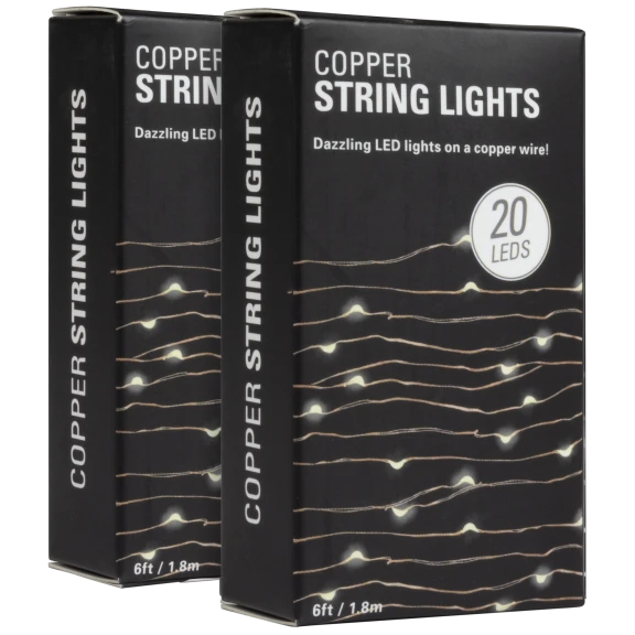 2-Pack: Kikkerland Small Wire LED Lights in Copper