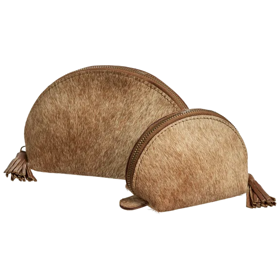 Roost Half Moon Leather Pouch - Chestnut