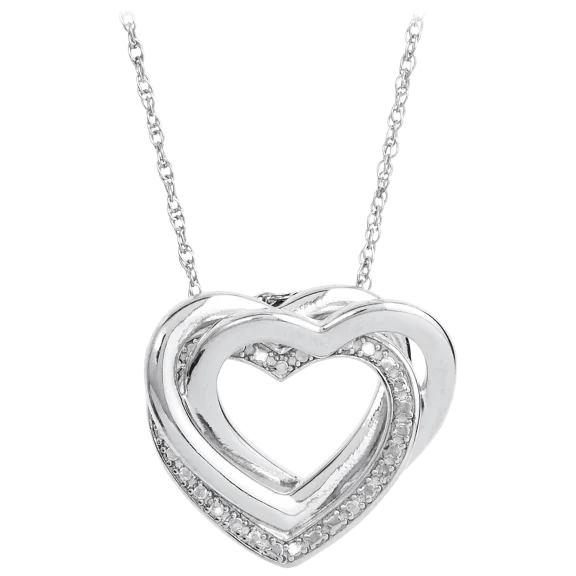 Savvy Cie Sterling Silver Interlocking Heart Necklace