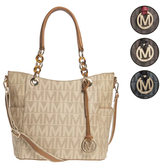 Milan Imports 2-Pocket Tote with Chain Handles