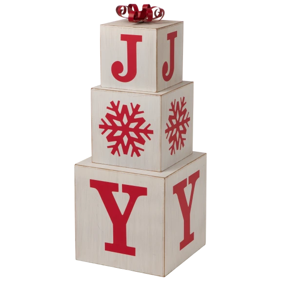 Glitzhome 31.89"H Wooden Block "JOY" Sign