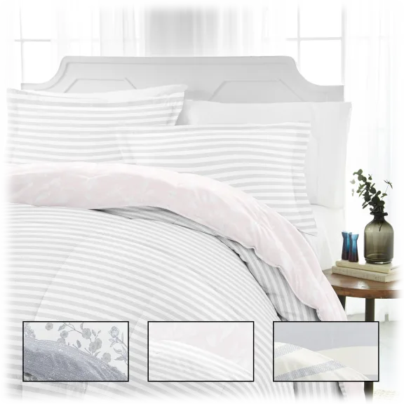 Cloth & Gable 3-Piece Reversible Down-Alternative Comforter Set