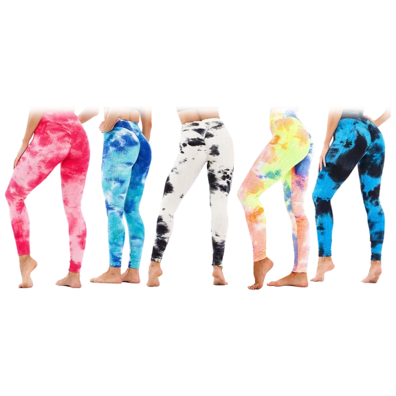Women's Tie Dye High Waist Tummy Control Butt Lift Yoga Pants Workout Leggings