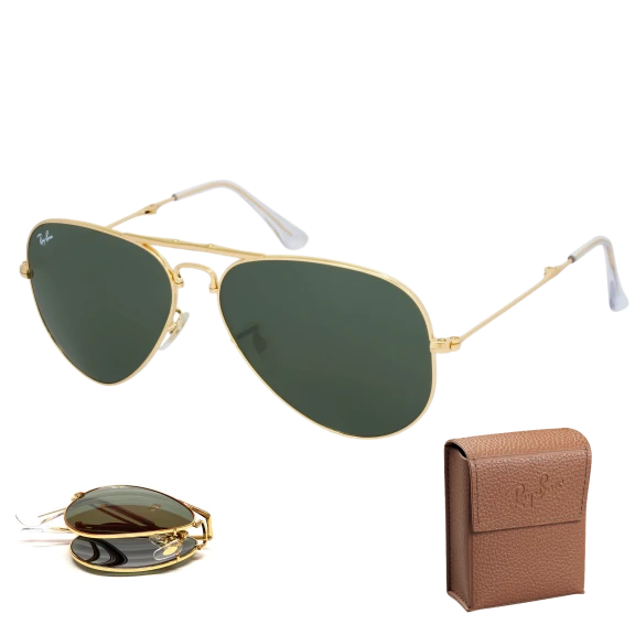 Ray-Ban RB3479 Folding Gold Frame Aviators