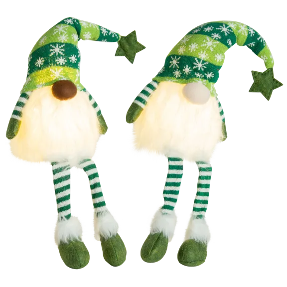 Winter Lane 27" Plush Gnome with Lit Beard