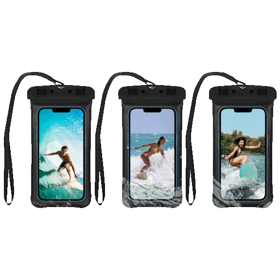 3-Pack: Ciana Multipack Waterproof Cellphone Pouch with Neck Cord