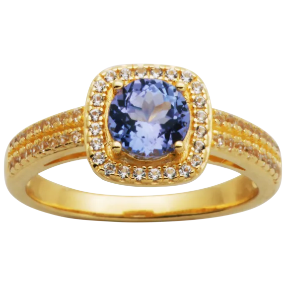 Morgan & Paige 14K Gold Tanzanite Halo Ring