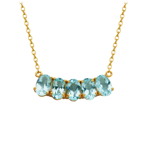 Morgan & Paige 14K Gold Topaz Oval Necklace