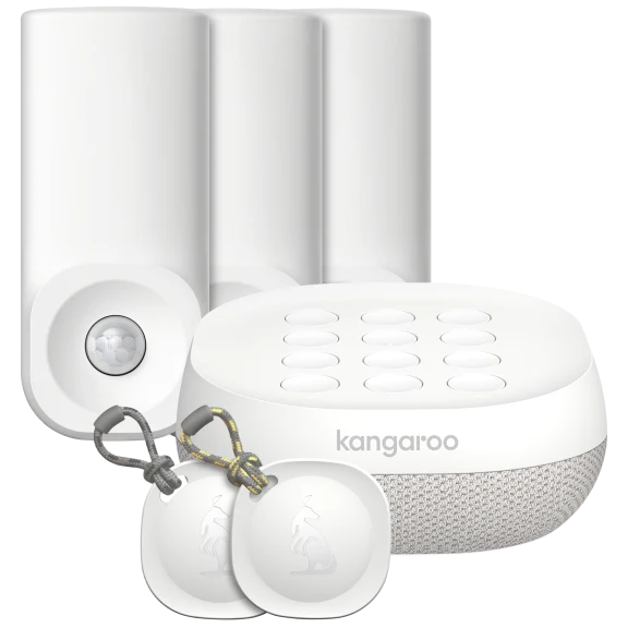 Kangaroo Siren + Keypad Security Alarm with 3 Motion Sensors