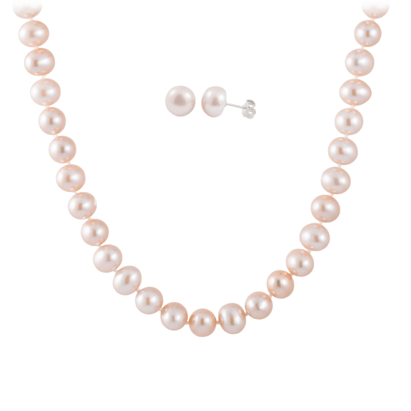 Splendid Pearls 7-8mm Freshwater Pearl Necklace & Earring Set