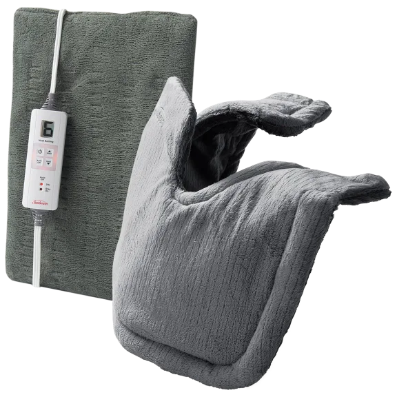 Sunbeam Neck & Shoulder Wrap and King Heating Pad Bundle