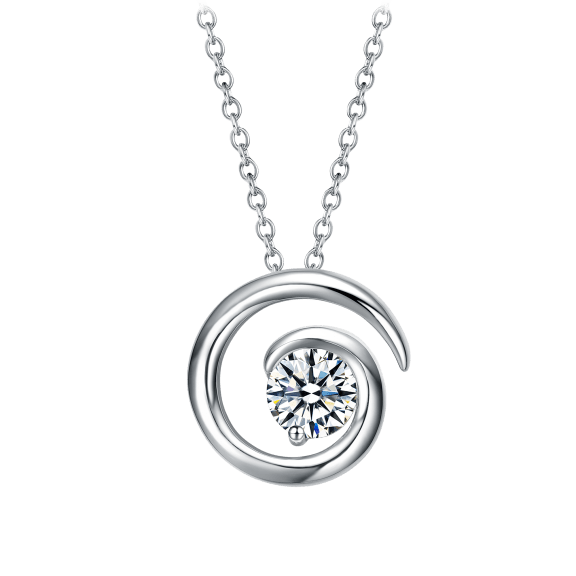 Stella Valentino 1.0 Carat TW Moissanite Open Eternity Circle Pendant Necklace