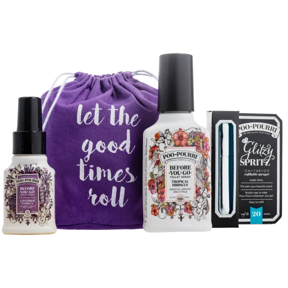 Poo-Pourri 4-Piece Tropical Hibiscus Gift Set (5.4oz)