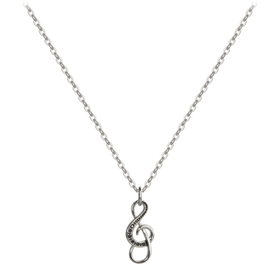 Tamborat Diamond Accent 1ct White Gold Plated Music Note Necklace