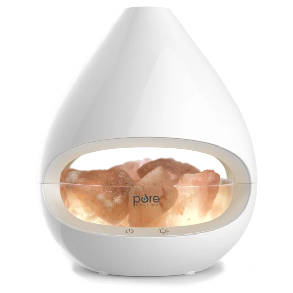 PureGlow Crystal 2-in-1 Himalayan Salt Lamp & Ultrasonic Essential Oil Diffuser