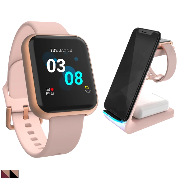 iTouch Air 3 Smartwatch and 3-in-1 Charging Stand Bundle