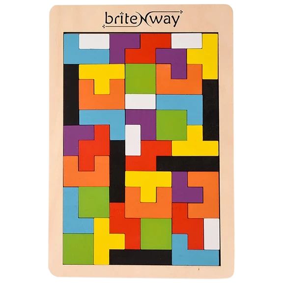 Britenway Wooden Tetris Puzzle for Kids