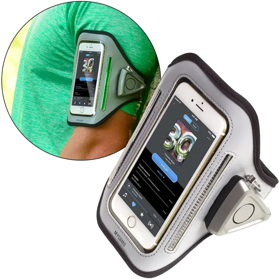 MyGuard Wearable Phone Holder LED Safety Light & Alarm