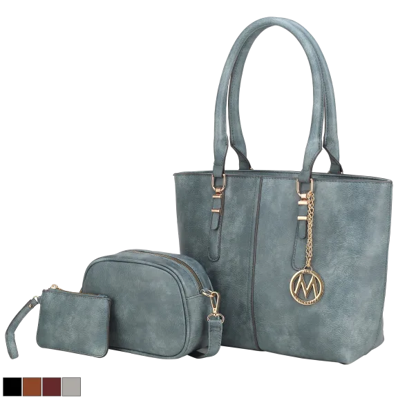 MKF Collection 3-Piece Everly Tote, Crossbody & Wristlet by Mia K.