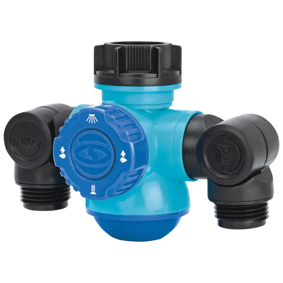 Aqua Joe Outdoor Faucet With Dual Garden Hose Tap Connector