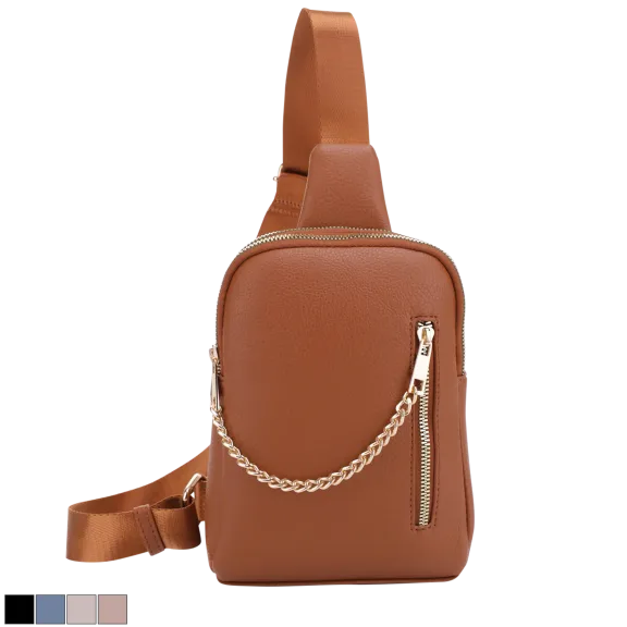 Malibu Skye Riley Double Top Zipper Sling with Swag Chain