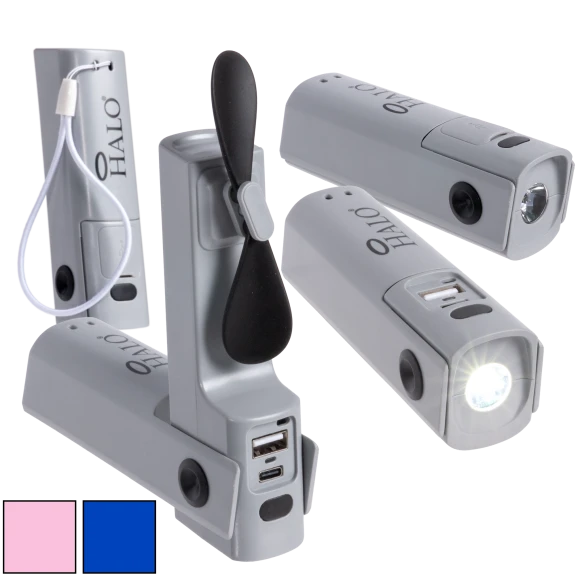4-Pack: HALO FanPal USB-C Mini Fan Power Bank with LED Light