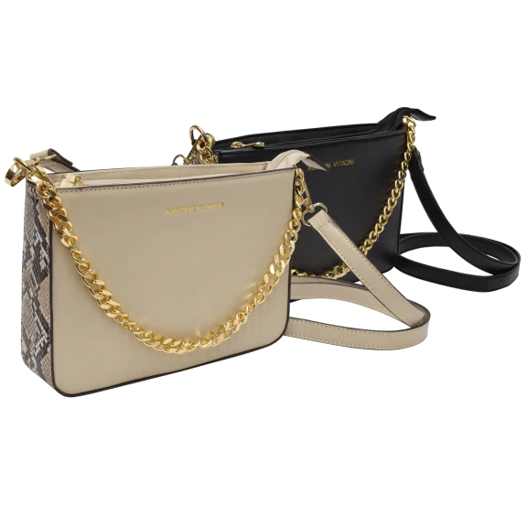 Adrienne Vittadini Simone Collection Python Chain Crossbody