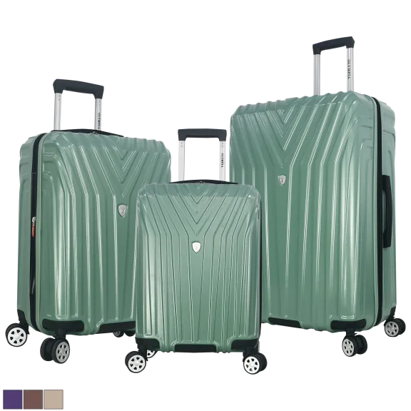 Olympia USA Voyager 3-Piece Premium Hardside 8-Wheel Luggage Set