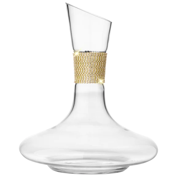Cheer Collection Gold Rhinestone Design Wine Decanter