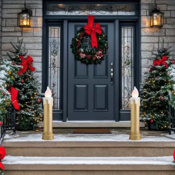 The Giant Lighted Holiday Candles (Set of Two)