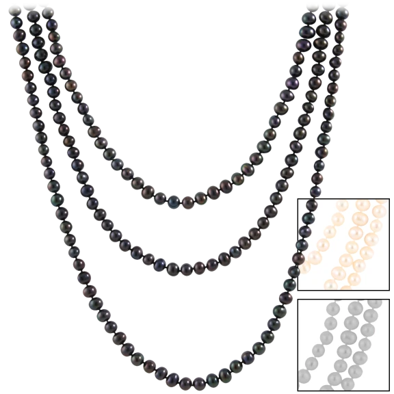 Splendid Pearls Endless 80" Pearl Necklace