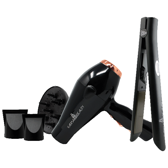 Zen Titanium Flat Iron w/ LCD Digital Display + Alpha Wave Pro Blow Dryer