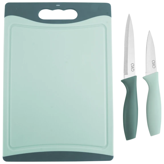 Cook with Color 3-Piece Knife and Board Set