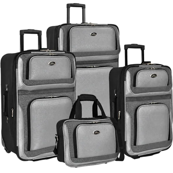 U.S. Traveler New Yorker 4-Piece Lightweight Expandable Rolling Luggage Set