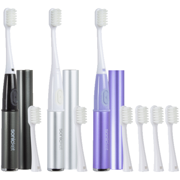 3-Pack: Sonicket Sonic Toothbrushes with Extra Brush Heads