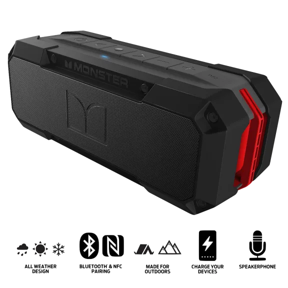 Monster Adventurer Bluetooth Speaker Water, Dust, & Shockproof (Recertified)
