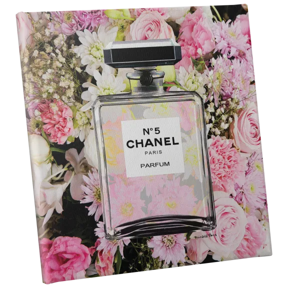 Fairchild Paris Chanel Bottle Pink Floral Canvas - 30" x 30"