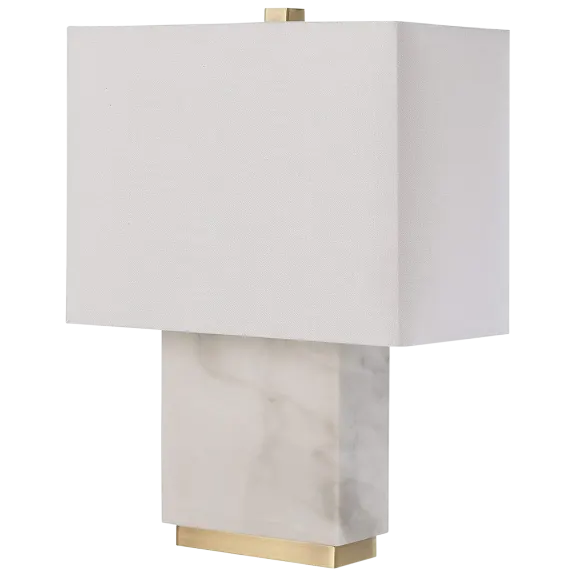 Rivet 17" Mid-Century Modern Rectangular Solid Marble Table Lamp