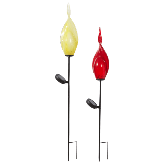 Set of 2: Wind and Weather Solar Glass Stakes