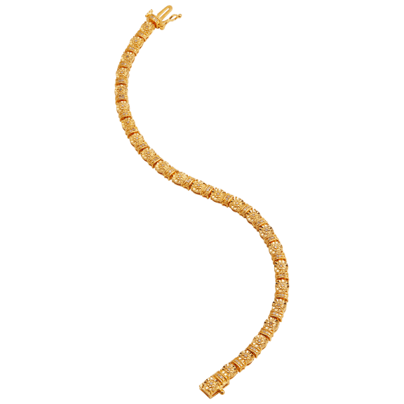 Savvy Cie 0.25 Carat TW Diamond Bracelet in 24K Gold over Sterling Silver