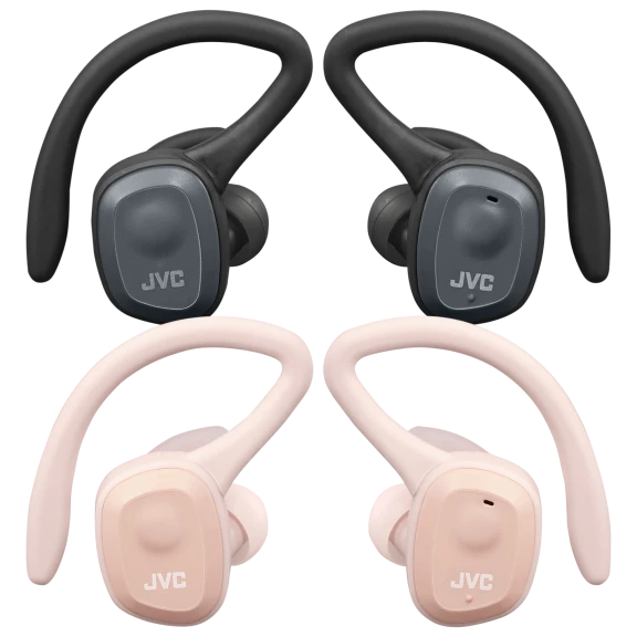 JVC Wireless Sports Headphones with Dual Ear Support and Detachable Hook
