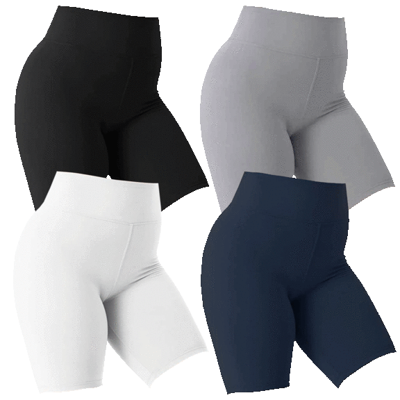4-Pack: Women's Ultra-Soft High-Waisted Biker Shorts