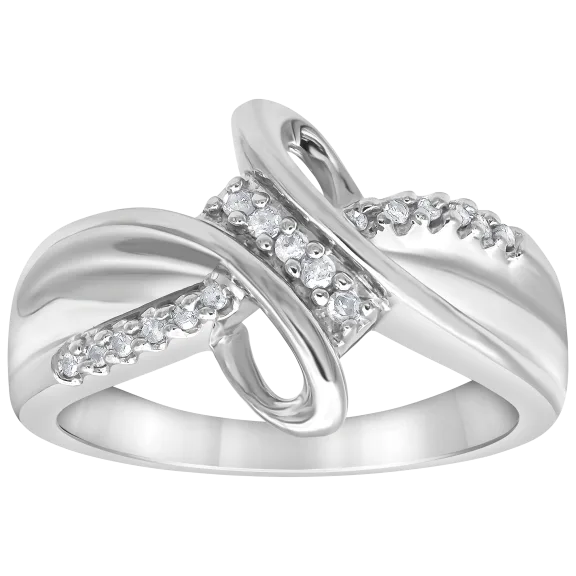 Diamond Muse 1/10 Carat TW Diamond Bypass Ring In Sterling Silver