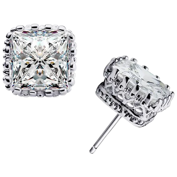 Hollywood Sensation 1.5 Carat TW Princess Cut CZ Earrings