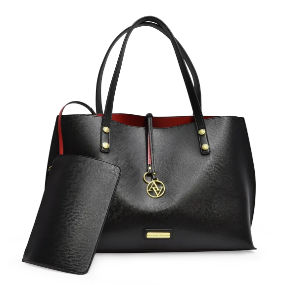 Adrienne Vittadini Saffiano Bag with Accessory Pouch