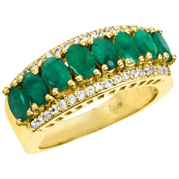 Savvy Cie Precious Stones with White Zircon Accents Ring Band
