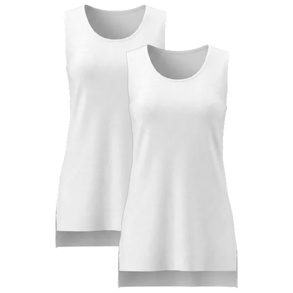 2-Pack: HUE Hi-Low Hem Sleeveless Tunics